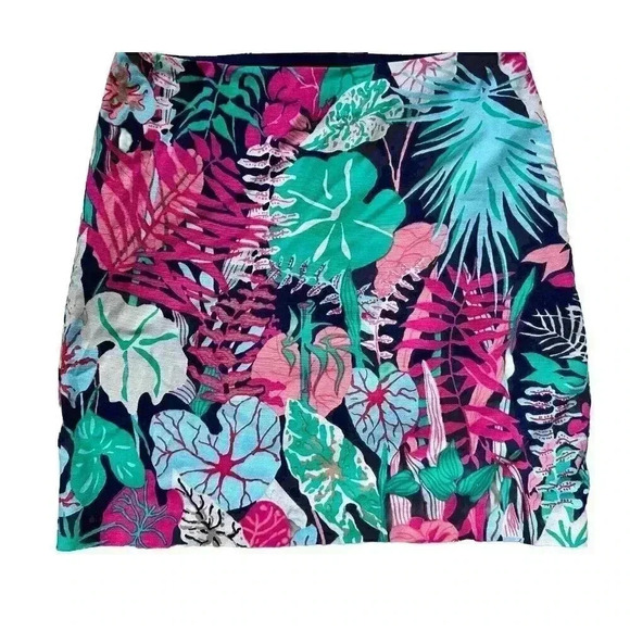 Talbots Woman Jungle Botanical Stretch Cotton Canvas Skirt Size 6 Floral EUC - Picture 3 of 7